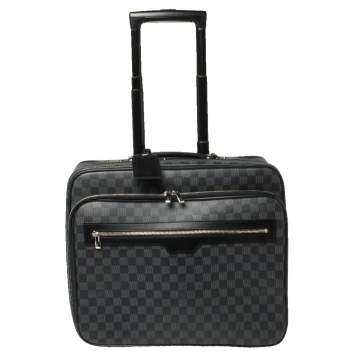 Pre Owned Louis Vuitton Damier Graphite Canvas Pilot Case Luggage