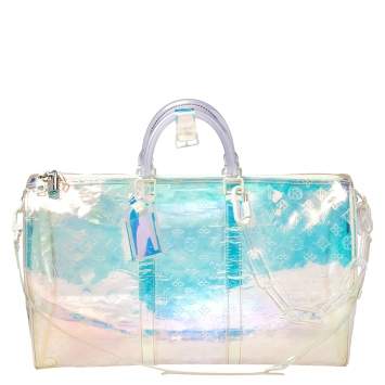 Pre Owned Louis Vuitton Monogram Prism Keepall Bandouliere 50 Bag