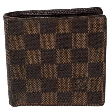 Pre Owned Louis Vuitton Damier Ebene Coated Canvas Bifold Wallet