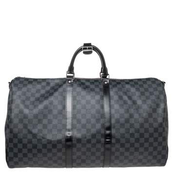 Pre Owned Louis Vuitton Damier Graphite Canvas Keepall Bandouliere 55 Bag