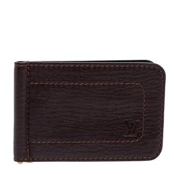 Pre Owned Louis Vuitton Coffee Utah Leather Pince Wallet