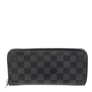 Pre Owned Louis Vuitton Damier Graphite Canvas Zippy Vertical Wallet