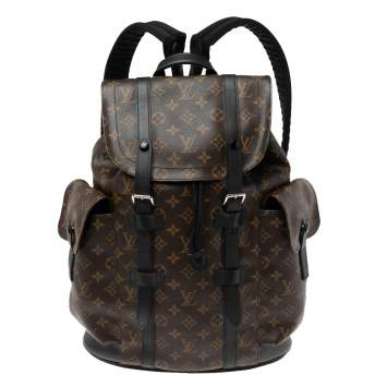 Pre Owned Louis Vuitton Monogram Macassar Canvas Christopher PM Backpack