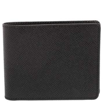 مملوكة مسبقًا Louis Vuitton Black Taiga Leather Bifold Compact Wallet