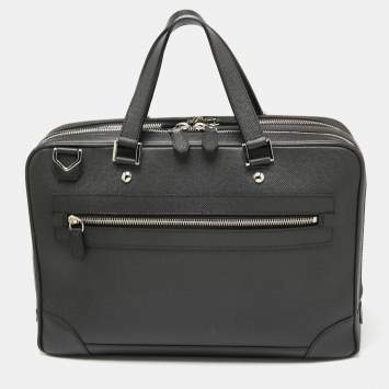 Pre Owned Louis Vuitton Black Leather Alexander Briefcase