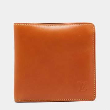 Pre Owned Louis Vuitton Orange Nomade Leather Marco Wallet