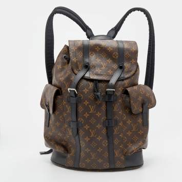 Pre Owned Louis Vuitton Monogram Macassar Canvas Christopher MM Backpack