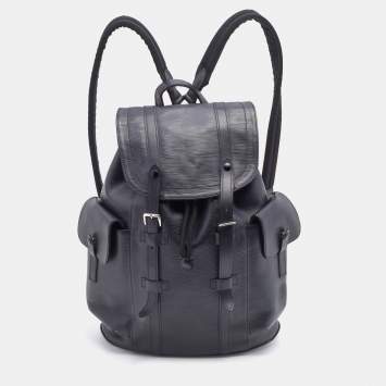 Pre Owned Louis Vuitton Black Epi Leather Christopher MM Backpack