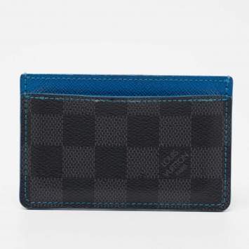 Pre Owned Louis Vuitton Damier Graphite Canvas Card Holder 