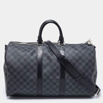 Pre Owned Louis Vuitton Damier Graphite Canvas Keepall Bandouliere 45 Bag