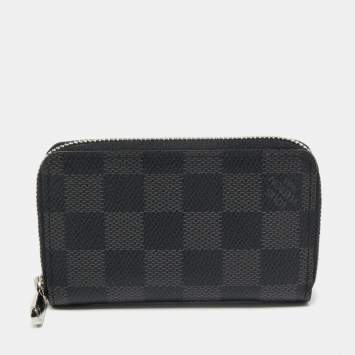 Pre Owned Louis Vuitton Damier Graphite Canvas Vertical Zippy Coin Purse