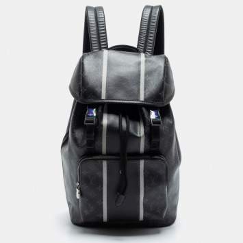 Pre Owned Louis Vuitton Black Monogram Eclipse Canvas Zack Backpack