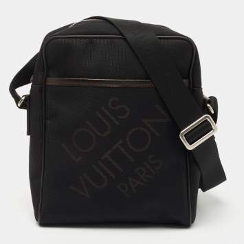 Pre Owned Louis Vuitton Black Canvas and Leather Geant Citadin Messenger Bag