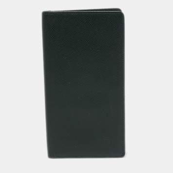 Pre Owned Louis Vuitton Green Taiga Leather Long Bifold Wallet