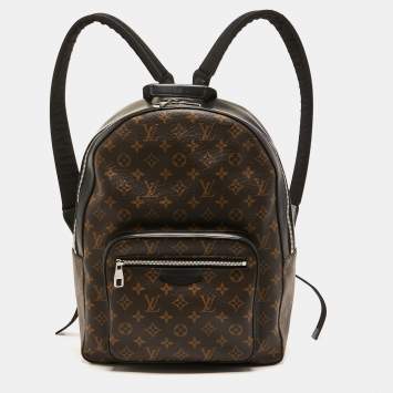 Pre Owned Louis Vuitton Black Monogram Macassar Canvas and Leather Josh Backpack