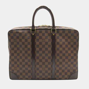 Pre Owned Louis Vuitton Brown Damier Ebene Canvas Porte-Document Voyage Briefcase