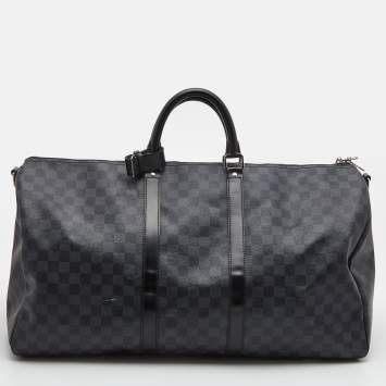 Pre Owned Louis Vuitton Damier Graphite Canvas Keepall Bandouliere 55 Bag