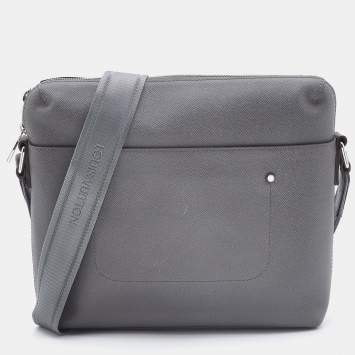 Pre Owned Louis Vuitton Grey Taiga Leather Grigori PM Messenger Bag