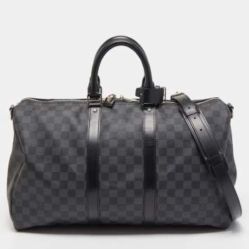 Pre Owned Louis Vuitton Damier Graphite Canvas Keepall Bandoulière 45