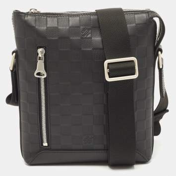 Pre Owned Louis Vuitton Black Damier Leather Infini Discovery BB Messenger Bag