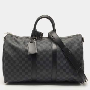 Pre Owned Louis Vuitton Damier Graphite Canvas Keepall Bandoulière 45 Bag