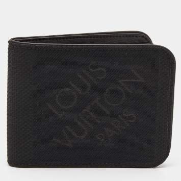 Pre Owned Louis Vuitton Black Damier Geant Canvas Bifold Wallet