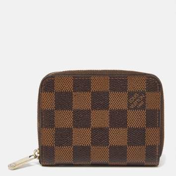 Pre Owned Louis Vuitton Damier Ebene Canvas Zippy Coin Purse