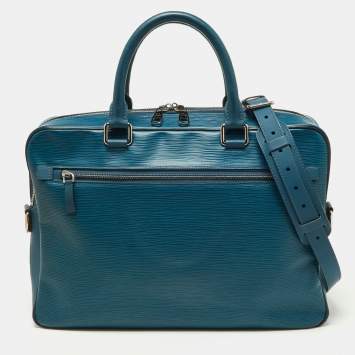 Pre Owned Louis Vuitton Cyan Epi Leather Porte Documents Business Briefcase Bag