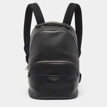 Pre Owned Louis Vuitton Black Taiga Lether Anton Backpack