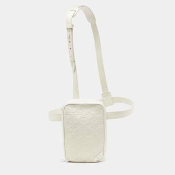 Pre Owned Louis Vuitton White Monogram Empreinte Utility Side Bag