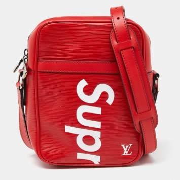 Pre Owned Louis Vuitton x Supreme Red Epi Leather Danube PM Bag