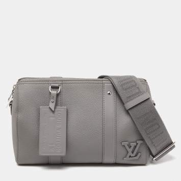 Pre Owned Louis Vuitton Grey Leather City Keepall Bag
