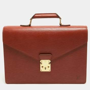 Pre Owned Louis Vuitton Cipango Gold Epi Leather Serviette Conseiller Briefcase
