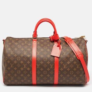 Pre Owned Louis Vuitton Cerise Monogram Canvas Keepall Bandouliere 50 Bag