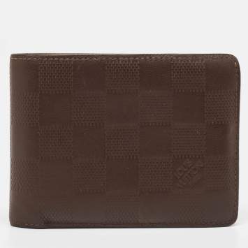 Pre Owned Louis Vuitton Brown Damier Infini Leather Multiple Wallet
