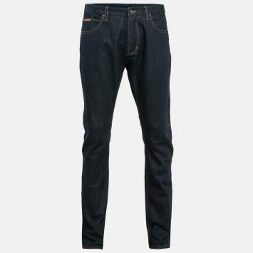 Pre Owned Louis Vuitton Navy Blue Denim Skinny Jeans XL Waist 36"