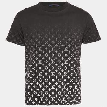 Pre Owned Louis Vuitton Black Gradient Monogram Print Cotton T-Shirt S