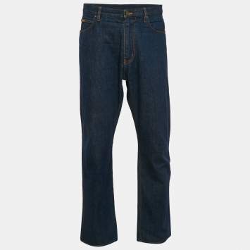 Pre Owned Louis Vuitton Navy Blue Denim Jeans XL Waist 36"