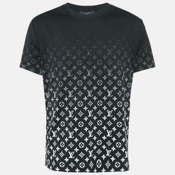 Pre Owned Louis Vuitton Black Monogram Gradient Print Cotton T-Shirt L