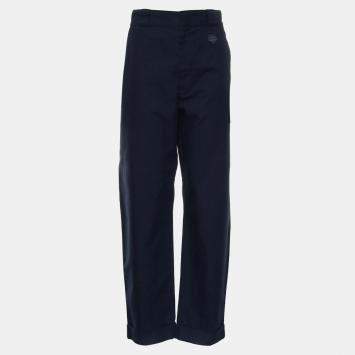 Louis Vuitton Blue Cotton Long Pants FR Waist Men 44