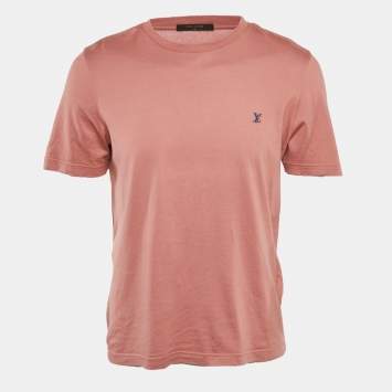 Pre Owned Louis Vuitton Pink Jersey Crew Neck T-Shirt M