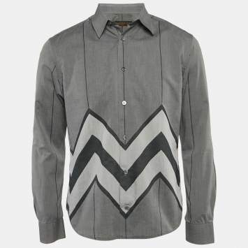 Louis Vuitton Grey Printed Cotton Karakoram Shirt M