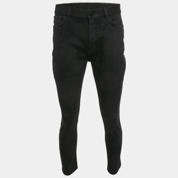 Pre Owned Louis Vuitton Black Denim Jeans M Waist 32"