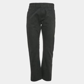 Pre Owned Louis Vuitton Black Monogram Jacquard Denim Jeans M Waist 33"
