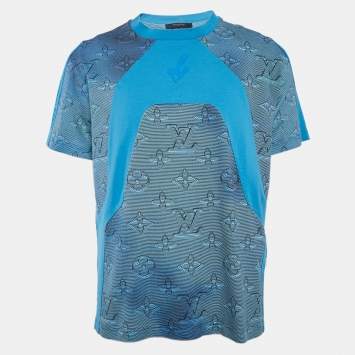 Louis Vuitton Blue Gradient 2054 Monogram Jersey T-Shirt L