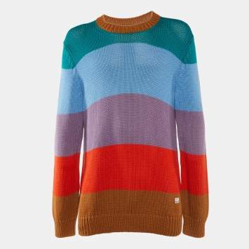 Louis Vuitton Multicolor Colorblock Cotton & Cashmere Knit Jumper L
