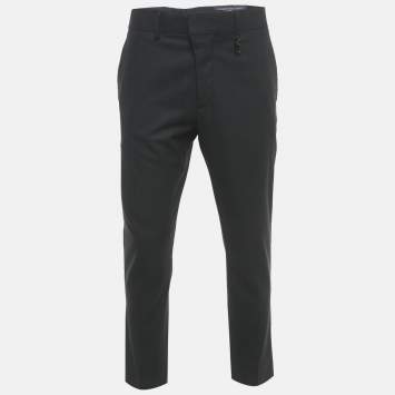 Pre Owned Louis Vuitton Black Wool Formal Trousers L
