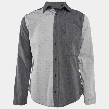 Louis Vuitton Blue Monogram Cotton Long Sleeve Shirt L