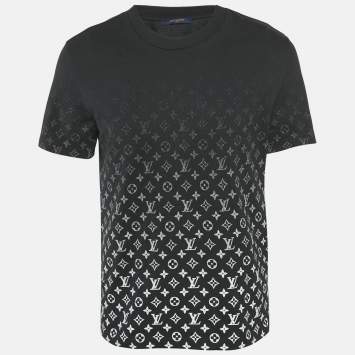 Louis Vuitton Black Cotton Gradient Monogram Print T-Shirt L