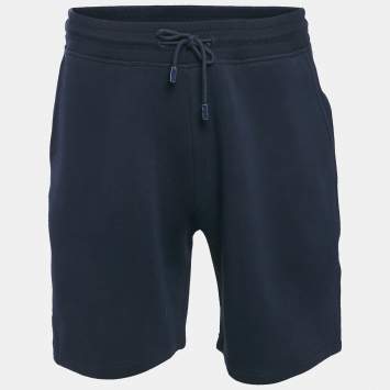 Pre Owned Louis Vuitton Staple Edition Navy Blue Jersey Drawstring Shorts L